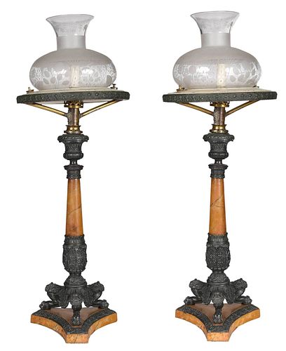 PAIR CLASSICAL BRONZED AND FAUX