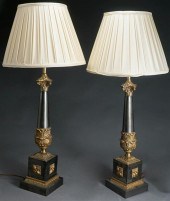 PAIR CLASSICAL STYLE GILT META