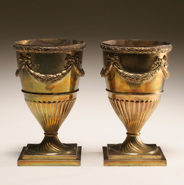 Pair classical style solid brass