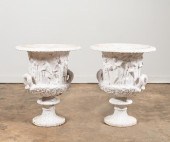 PAIR, CLASSICAL-STYLE WHITE CA