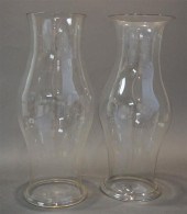 PAIR CLEAR BLOWN GLASS BALUSTE