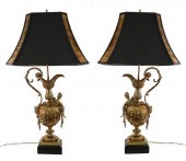 PAIR, CLODION STYLE GILT BRONZ