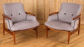 PAIR CLUB CHAIRS MANNER OF FIN