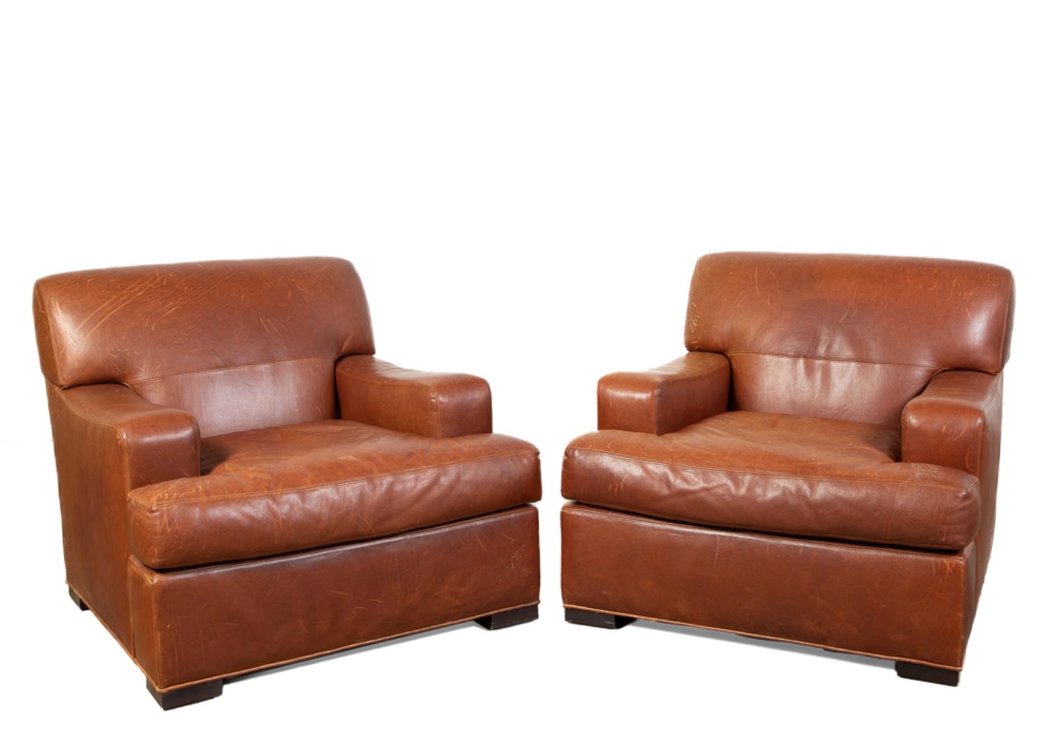 PAIR, COACH FOR BAKER BROWN LEATHER