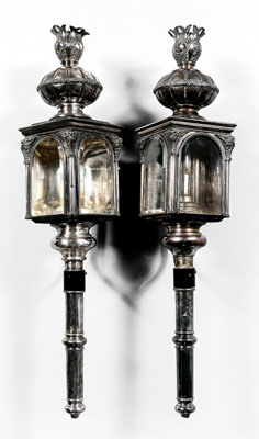 Pair coach lanterns: