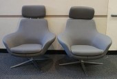 PAIR COALESSE BOB GRAY UPHOLST