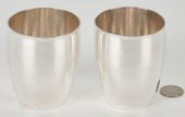 PAIR COIN SILVER CUPS, H.E. BA