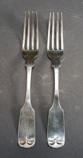 PAIR COIN SILVER FIDDLE PATTER