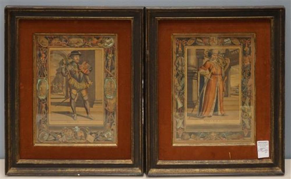PAIR COLORED ENGRAVINGS OF WILLEM