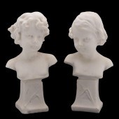 PAIR, COMPOSITE MARBLE BUSTS O