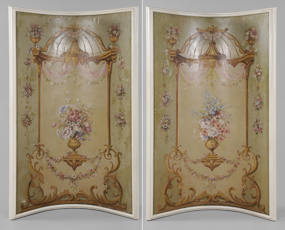 Pair Concave Painted