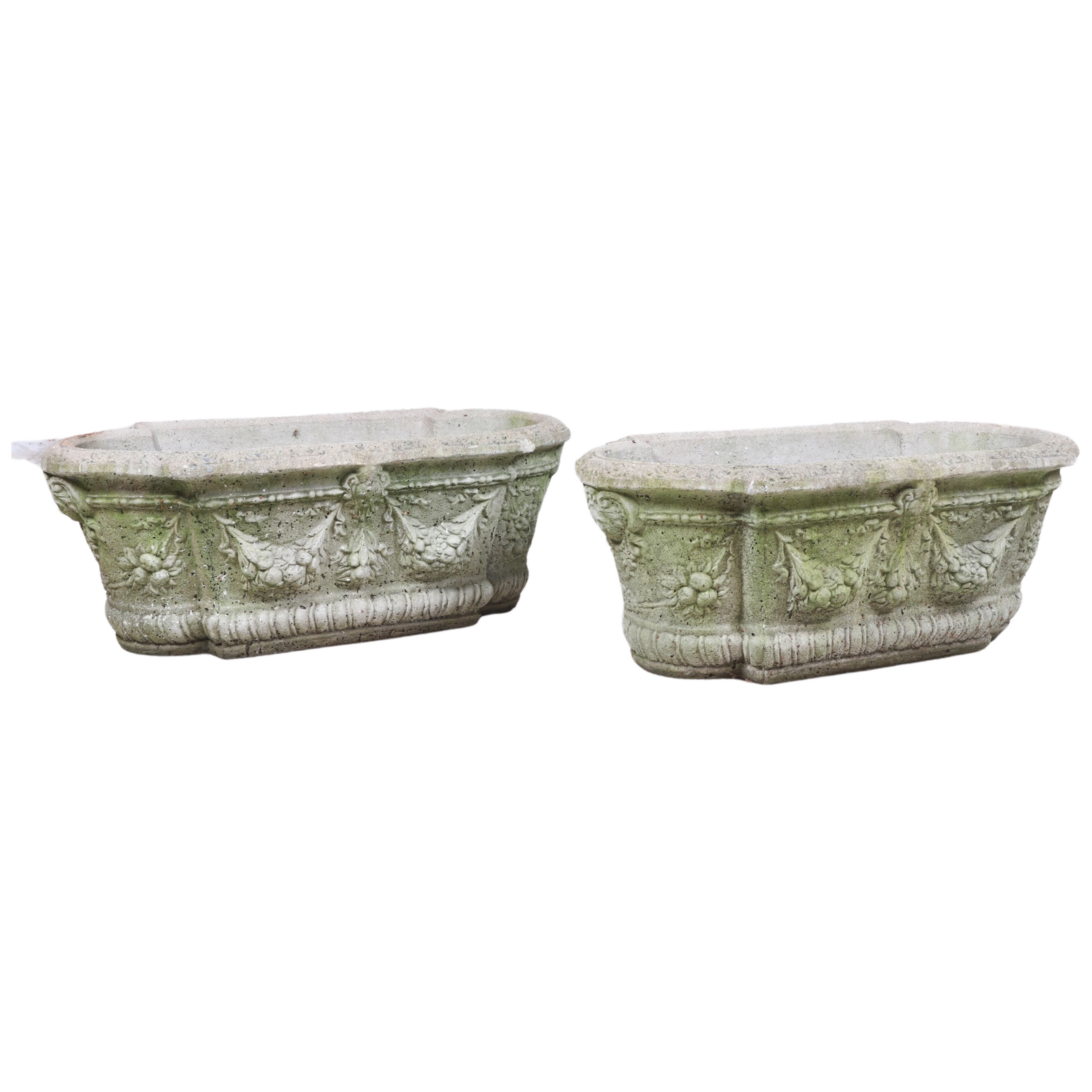 Pair Concrete figural planters,