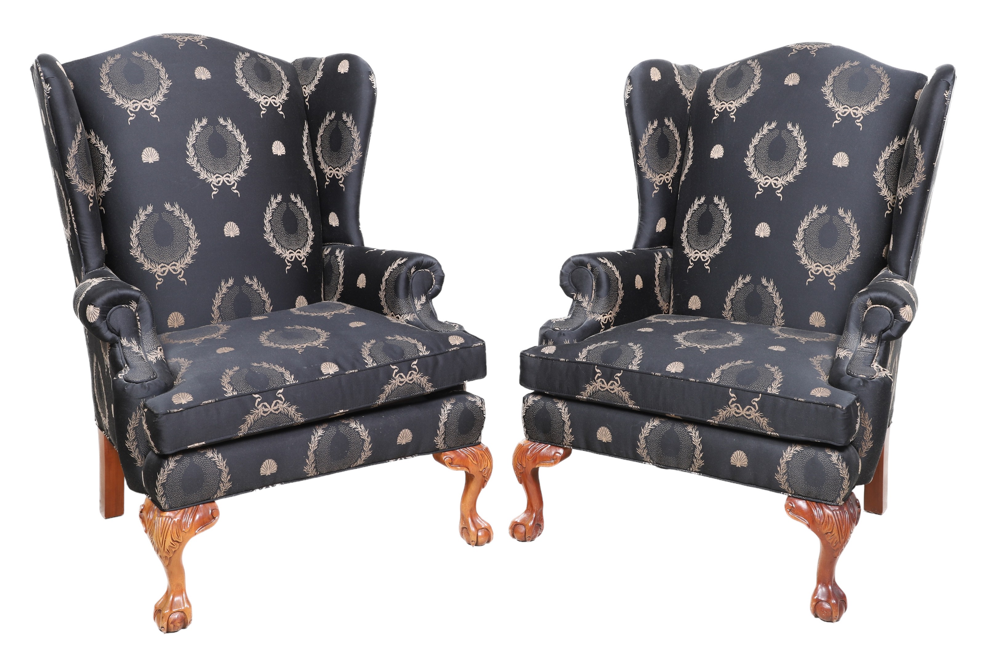 Pair Conover Chippendale style wing