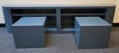 PAIR CONTEMPORARY BLUE FORMICA