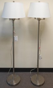 PAIR CONTEMPORARY BRUSHED ALUM