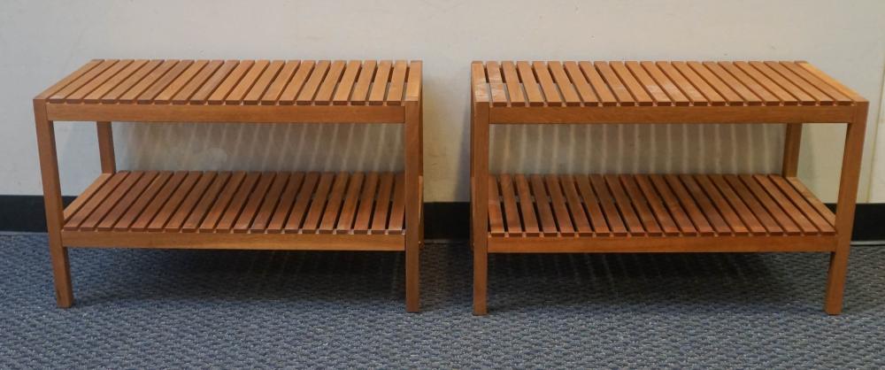 PAIR CONTEMPORARY FRUITWOOD SHOE
