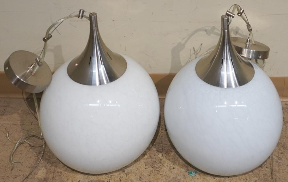 PAIR CONTEMPORARY GLASS HANGING