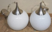 PAIR CONTEMPORARY GLASS HANGIN