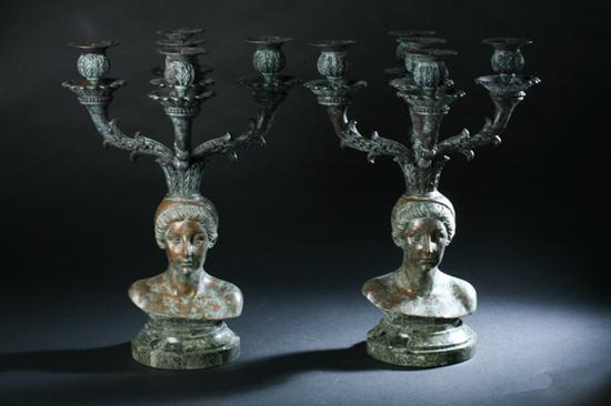 PAIR CONTEMPORARY PATINATED METAL
