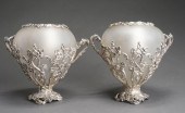 PAIR CONTEMPORARY SILVERED MET