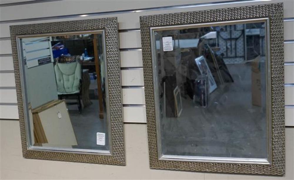 PAIR CONTEMPORARY SILVERED WOOD