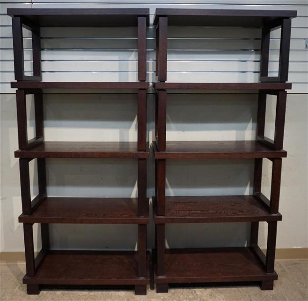 PAIR CONTEMPORARY STAINED OAK
