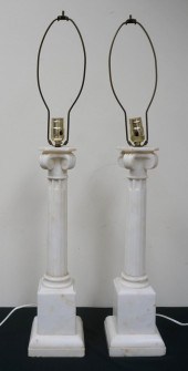 PAIR CONTINENTAL ALABASTER COL