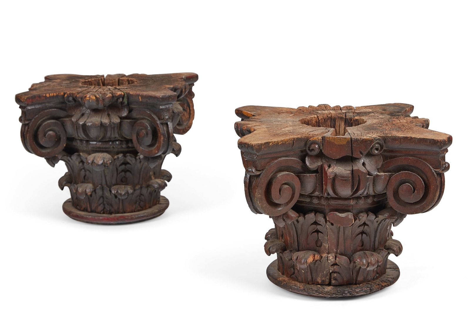 PAIR CONTINENTAL BAROQUE OAK