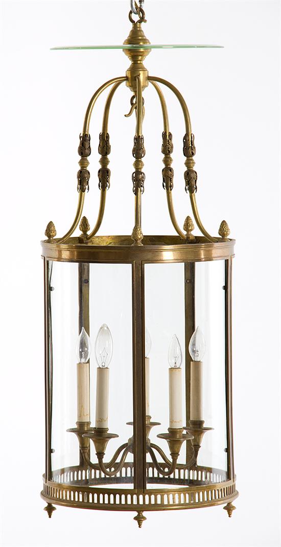 Pair Continental brass hall