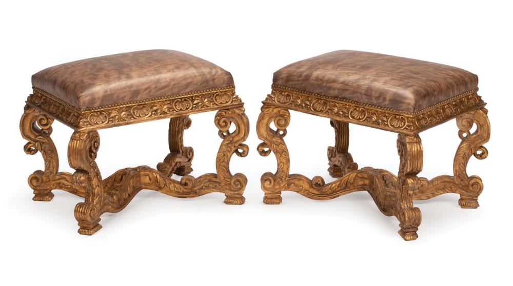 PAIR CONTINENTAL CARVED GILTWOOD