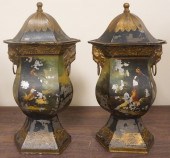 PAIR CONTINENTAL DECORATED TOL