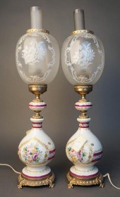 PAIR CONTINENTAL GILT AND FLOR