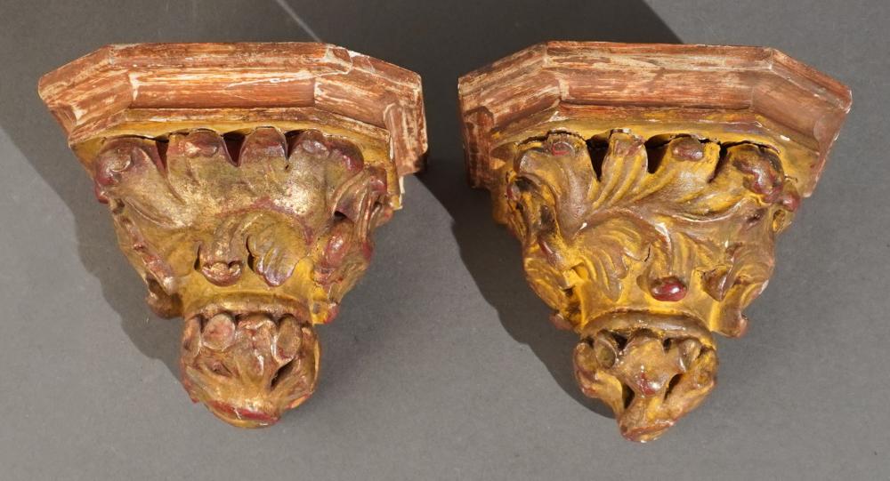 PAIR CONTINENTAL GILT, PAINTED