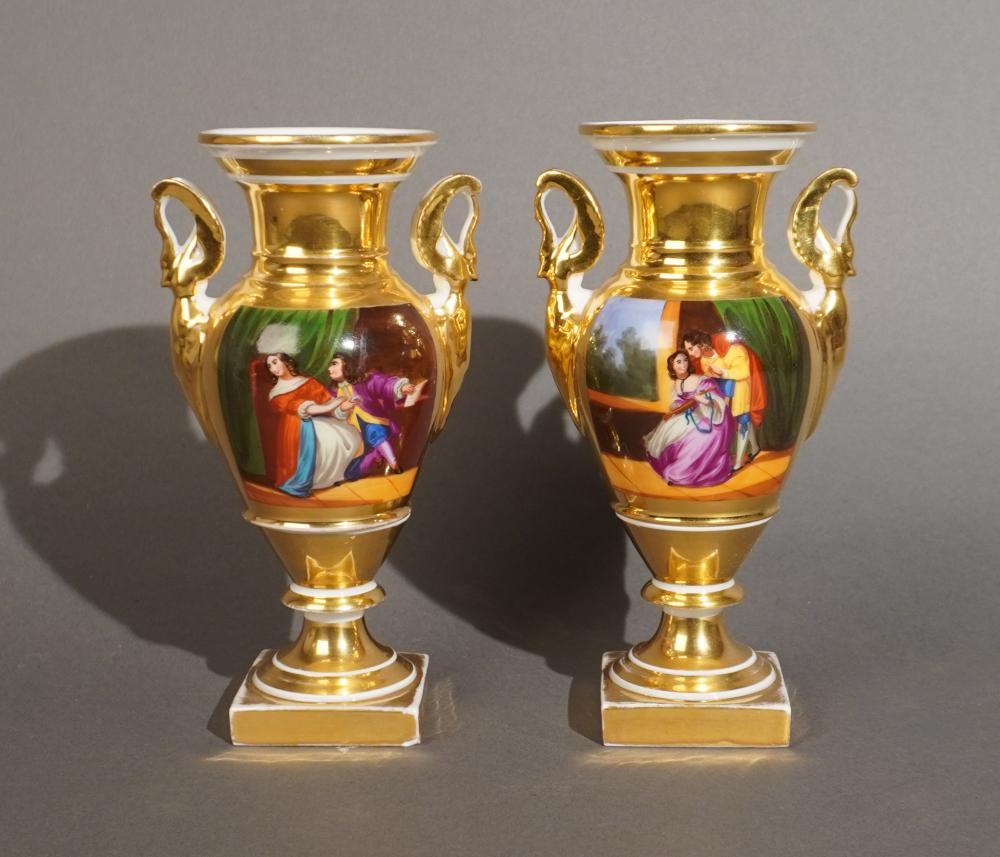PAIR CONTINENTAL GILT PAINTED