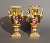 PAIR CONTINENTAL GILT PAINTED
