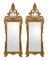 Pair Continental gilt wood mir