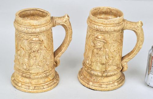 PAIR CONTINENTAL GLAZED POTTERY
