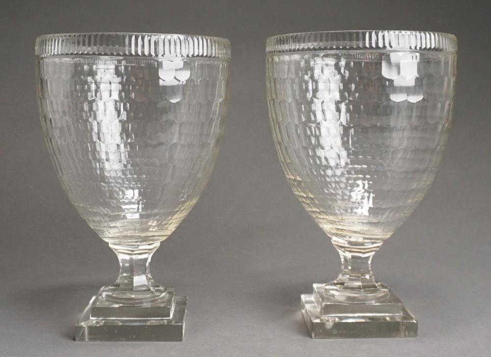 PAIR CONTINENTAL MOLDED GLASS