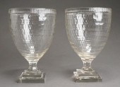 PAIR CONTINENTAL MOLDED GLASS