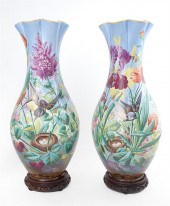 Pair Continental painted ceram
