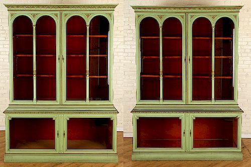 PAIR CONTINENTAL PAINTED OAK