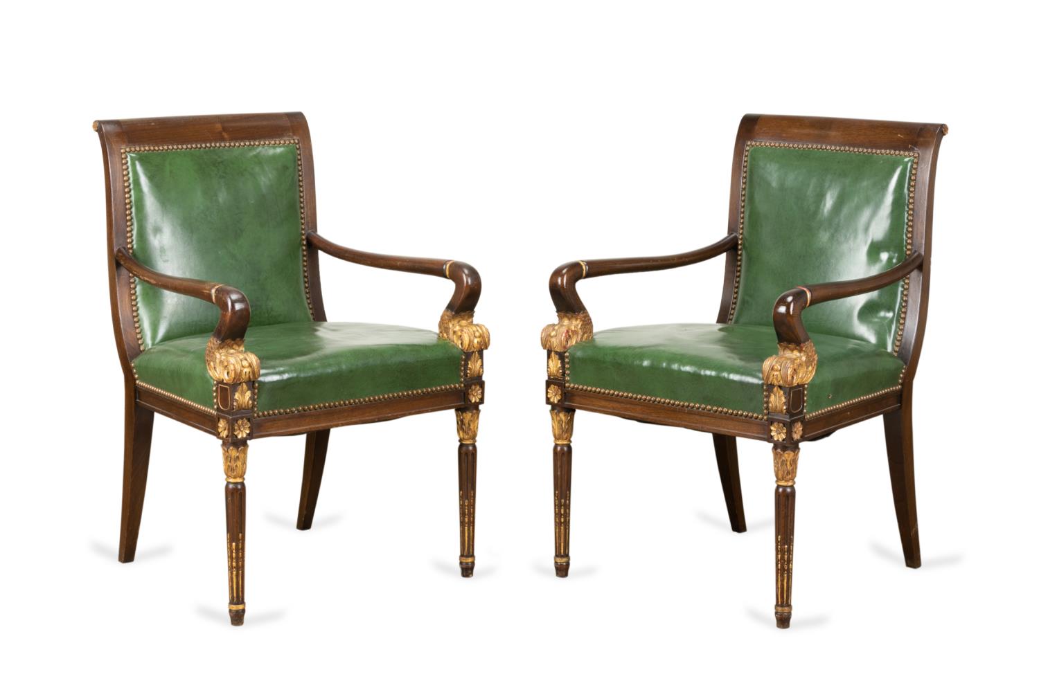 PAIR CONTINENTAL PARCEL GILT