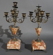 PAIR CONTINENTAL PATINATED MET