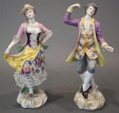 PAIR CONTINENTAL PORCELAIN FIG