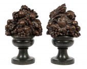 PAIR CONTINENTAL TURNED WALNUT