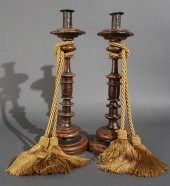 PAIR CONTINENTAL TURNED WOOD C