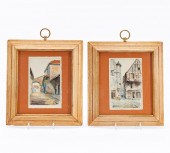 PAIR CONTINENTAL WATERCOLORS B
