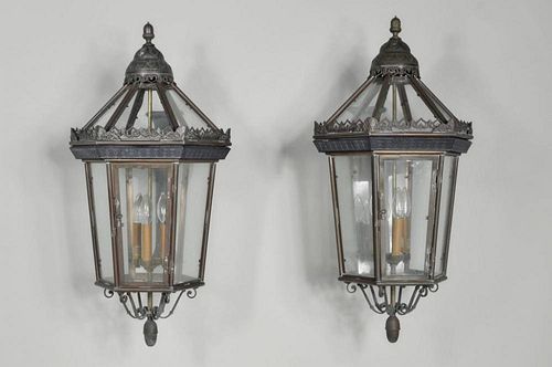PAIR COPPER/BRASS EXTERIOR