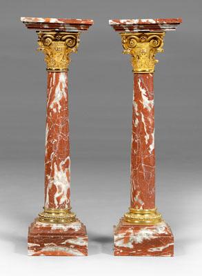 Pair Corinthian column pedestals: