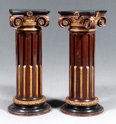 Pair Corinthian pedestals: